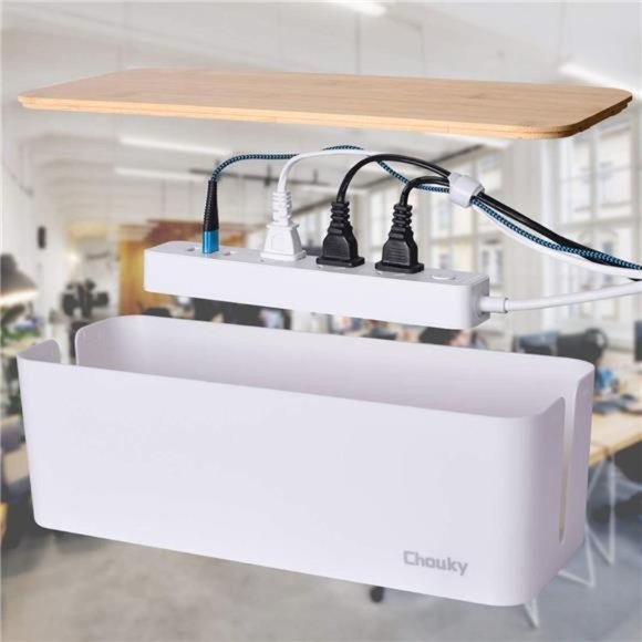 2 Pack Large Cable Management Box – Wooden Style Cord Organizer Box and Cover - Picture 4 of 7